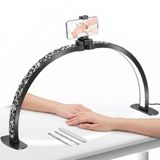 Trled F-550A Zebra Elmas Desenli 55Cm Katlanabilir Yarım Ay Protez Tırnak Ve Güzellik Uzmanı Masa Lambası