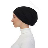 TRModam TRMODA- Lastikli Kaymaz Geçmeli Tesettür Bone - Pratik, Organik Kumaş, Yüksek Kalite - Siyah