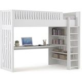 Trmuko Trispace Set Karyolalı Kitaplıklı Çalışma Masası | 1. Sınıf Mdf Yer Tasarruflu Tasarım - Beyaz