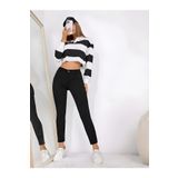 Trn JNS Alena Siyah Kadın Comfort Likra Skinny Jean Dar Paça Kot Pantolon