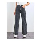 Trn JNS Meex Füme Kar Süper Yüksek Bel 90's Power Likralı Solmaz Jeans Palazzo Pantolon