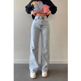 Trn JNS Meex Mavi Açık Kar Yıkama Süper Yüksek Bel 90's Power Likralı Solmaz Jeans Palazzo Pantolon