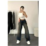 Trn JNS Nichole Mavi Tint Yıkama Toka Detaylı Bol Kesim Geniş Paça Rahat Baggy Jean Kot Salaş Kadın Pantolon