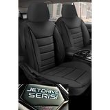 Trobus Audi A4 1994-2000 Nan Aracınıza Uyumlu Jetdrıve Siyah Deri Oto Koltuk Kılıfı (5 Koltuk Tam Set, Airbag Uyumlu)