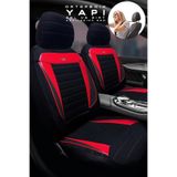 Trobus Audi Q-3 Auattro Suv 2013-2016 Uyumlu Tay Tüyü Siyah Kırmızı Koltuk Kılıfı