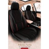 Trobus Fiat Doblo 2010-2024 Uyumlu Palmiye Serisi Tay Tüyü Siyah Kırmızı Oto Koltuk Kılıfı - Siyah - Kırmızı
