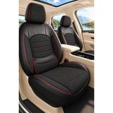 Trobus Fiat Egea Cross 2020+ Uyumlu Levante Serisi Keten Kırmızı Siyah Oto Koltuk Kılıfı - Kırmızı - Siyah