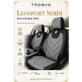 Trobus Fiat Fiorino 2007 Sonrası Uyumlu Leosport Serisi Gri Siyah Ortopedik Keten Koltuk Kılıfı - Gri - Siyah