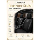 Trobus Fiat Fiorino 2007 Sonrası Uyumlu Leosport Serisi Siyah Ortopedik Keten Koltuk Kılıfı