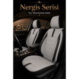Trobus Fiat Fiorino 2007 Sonrası Uyumlu Nergis Serisi Gri Siyah Ortopedik Tay Tüyü Koltuk Kılıfı - Gri - Siyah
