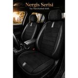 Trobus Fiat Fiorino 2007 Sonrası Uyumlu Nergis Siyah Ortopedik Tay Tüyü Koltuk Kılıfı