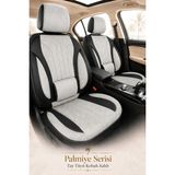 Trobus Fiat Fiorino 2007 Sonrası Uyumlu Palmiye Serisi Gri Siyah Bel Destekli Tay Tüyü Koltuk Kılıfı - Gri - Siyah