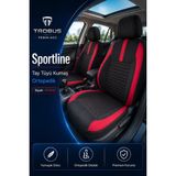 Trobus Fiat Fiorino 2007 Sonrası Uyumlu Sportline Serisi Siyah Kırmızı Ortopedik Tay Tüyü Koltuk Kılıfı - Siyah - Kırmızı
