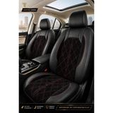 Trobus Fiat Fiorino 2007+ Uyumlu Altar Serisi Tay Tüyü Siyah Kırmızı Premium Koltuk Kılıfı - Siyah - Kırmızı