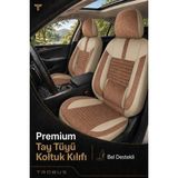 Trobus Fiat Fiorino 2007+ Uyumlu Apex Serisi Tay Tüyü Bel Destekli Bej Kahve Koltuk Kılıfı - Bej - Kahverengi