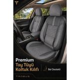 Trobus Fiat Fiorino 2007+ Uyumlu Apex Serisi Tay Tüyü Bel Destekli Füme Premium Koltuk Kılıfı