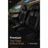 Trobus Fiat Fiorino 2007+ Uyumlu Apex Serisi Tay Tüyü Bel Destekli Siyah Premium Koltuk Kılıfı