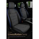 Trobus Fiat Fiorino 2007+ Uyumlu Lineaketen Serisi Ortopedik Füme Mavi Koltuk Kılıfı - Füme - Mavi