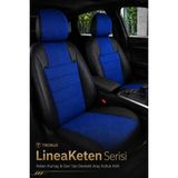 Trobus Fiat Fiorino 2007+ Uyumlu Lineaketen Serisi Ortopedik Mavi Siyah Koltuk Kılıfı - Mavi - Siyah