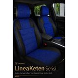Trobus Fiat Fiorino 2007+ Uyumlu Lineaketen Serisi Ortopedik Mavi Siyah Mavi Koltuk Kılıfı - Mavi - Siyah