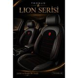Trobus Fiat Fiorino 2007+ Uyumlu Lion Serisi Tay Tüyü Siyah Kırmızı Premium Koltuk Kılıfı - Siyah - Kırmızı