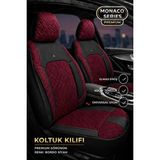 Trobus Fiat Fiorino 2007+ Uyumlu Monaco Serisi Eviza Deri Detaylı Bordo Koltuk Kılıfı
