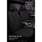 Trobus Fiat Fiorino 2007+ Uyumlu Monaco Serisi Eviza Deri Detaylı Siyah Koltuk Kılıfı