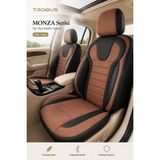 Trobus Fiat Fiorino 2007+ Uyumlu Monza Serisi Sport Tay Tüyü Kadife Taba Siyah Koltuk Kılıfı - Taba - Siyah