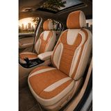 Trobus Fiat Fiorino 2007+ Uyumlu Monza Serisi Sport Tay Tüyü Kadife Tarçın Bej Koltuk Kılıfı - Tarçın - Bej