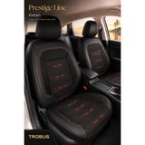 Trobus Fiat Fiorino 2007+ Uyumlu Prestige Line Keten Serisi Kırmızı Siyah Koltuk Kılıfı - Kırmızı - Siyah
