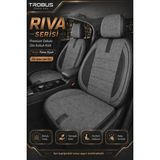Trobus Fiat Fiorino 2007+ Uyumlu Riva Serisi Füme Siyah Ortopedik Koltuk Kılıfı - Füme - Siyah