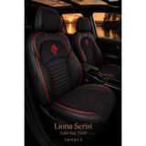 Trobus Fiat Fiorino 2007 ve Sonrası Araca Uyumlu Premium Tay Tüyü Koltuk Kılıfı Liona Serisi Kırmızı Siyah - Kırmızı - Siyah