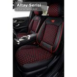 TROBUS Fiat Fiorino 2007 ve Sonrası Uyumlu Altay Bel Destekli Tay Tüyü Siyah Kırmızı Koltuk Kılıfı