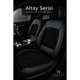 Trobus Fiat Fiorino 2007 ve Sonrası Uyumlu Altay Bel Destekli Tay Tüyü Siyah Koltuk Kılıfı