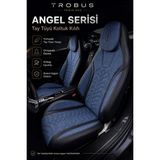 Trobus Fiat Fiorino 2007 ve Sonrası Uyumlu Angel Serisi Tay Tüyü Koltuk Kılıfı Mavi Siyah - Mavi - Siyah