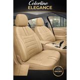Trobus Fiat Fiorino 2007 ve Sonrası Uyumlu Colorline Elegance Deri Bej Koltuk Kılıfı - EL-FIA-FIORI-002