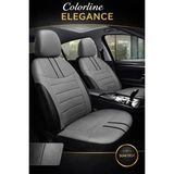Trobus Fiat Fiorino 2007 ve Sonrası Uyumlu Colorline Elegance Deri Füme Siyah Koltuk Kılıfı - EL-FIA-FIORI-002 - Füme - Siyah