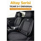 TROBUS Ford Connect 2004-2010 2+1 Arka Sırt Oturak Uyumlu Altay Serisi Siyah Beyaz Koltuk Kılıfı