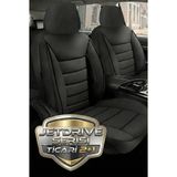 Trobus Ford Connect 2014 Uyumlu Jetdrive Serisi Siyah Ticari Deri Oto Koltuk Kılıfı 5 Koltuk Tam Set (Ön+Arka) | Airbag, Kolçak, 2+1, Cepli