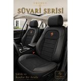 Trobus Ford Connect 2015-2019 Uyumlu Süvari Serisi 2+1 Ticari Tay Tüyü Siyah Kahve Koltuk Kılıfı - Siyah - Kahverengi