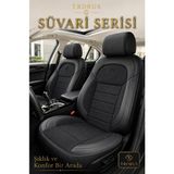 Trobus Ford Connect 2015-2019 Uyumlu Süvari Serisi 2+1 Ticari Tay Tüyü Siyah Koltuk Kılıfı