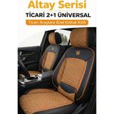 Trobus Ford Connect 2022 ve Sonrası Tourneo 5 Kapı – Ticari Araç 2+1 Uyumlu Altay Serisi Bel Destekli Koltuk Kılıfı – Taba Siyah, Kolay Montaj - Taba - Siyah