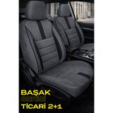 TROBUS Ford Courier Ticari 2014 ve Sonrası Uyumlu Füme Başak Serisi 2+1 Ticari Koltuk Kılıfı