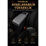 Trobus Ford Fiesta 1996-2023 Uyumlu Ayarlanabilir Ayaklı Kolçak Kol Dayama Bardaklıklı Gri