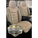 Trobus Ford Focus 2011 Uyumlu Jetdrive Serisi Bej Ticari Deri Oto Koltuk Kılıfı 5 Koltuk Tam Set (Ön+Arka) | Airbag, Kolçak, 2+1, Cepli