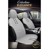 Trobus Ford Mondeo 2007 ve Sonrası Uyumlu Colorline Elegance Deri Gri Siyah Koltuk Kılıfı - EL-FOR-MONDE-028 - Gri - Siyah