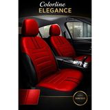 Trobus Ford Mondeo 2007 ve Sonrası Uyumlu Colorline Elegance Deri Kırmızı Siyah Koltuk Kılıfı - EL-FOR-MONDE-028 - Kırmızı - Siyah