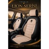 Trobus Ford Tourneo Connect 2022 Uyumlu Lion Serisi 2+1 Ticari Tay Tüyü Bej Siyah Koltuk Kılıfı - Bej - Siyah