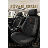 Trobus Ford Tourneo Connect 2022 Uyumlu Süvari Serisi 2+1 Ticari Tay Tüyü Siyah Kahve Koltuk Kılıfı - Siyah - Kahverengi
