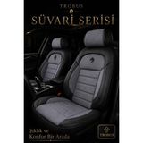 Trobus Ford Tourneo Courier 2014-2023 Uyumlu Süvari Serisi 2+1 Ticari Tay Tüyü Füme Siyah Koltuk Kılıfı - Füme - Siyah